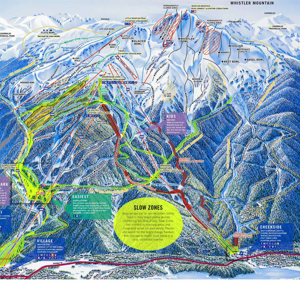 Whistler Skiing Map